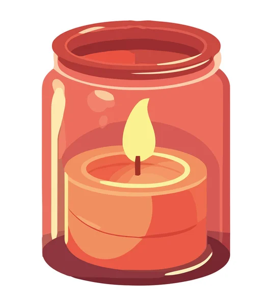 Kerze Roten Topf Ikone Isoliert — Stockvektor