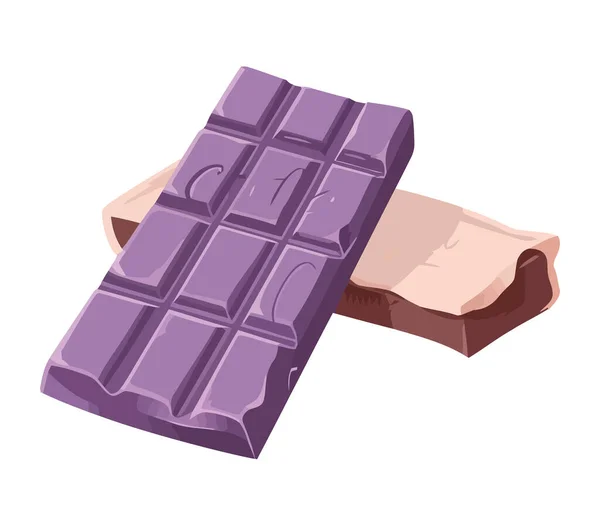 Barra Chocolate Orgânico Presente Doce Saudável Isolado — Vetor de Stock