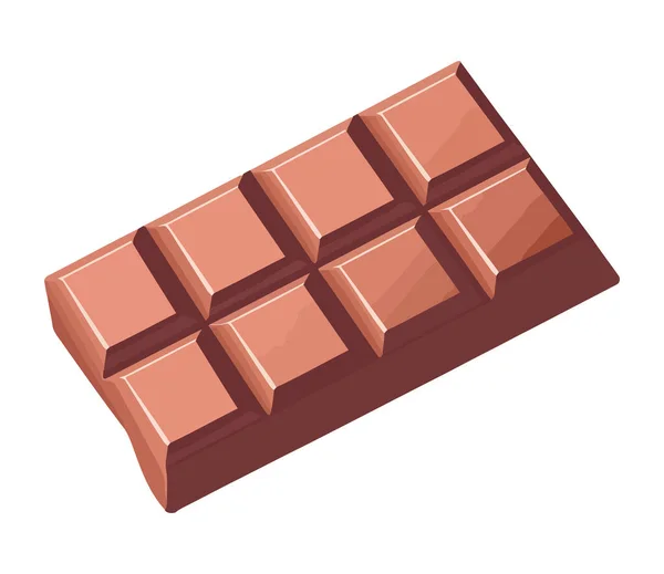 Barra Chocolate Escuro Uma Sobremesa Gourmet Isolada — Vetor de Stock