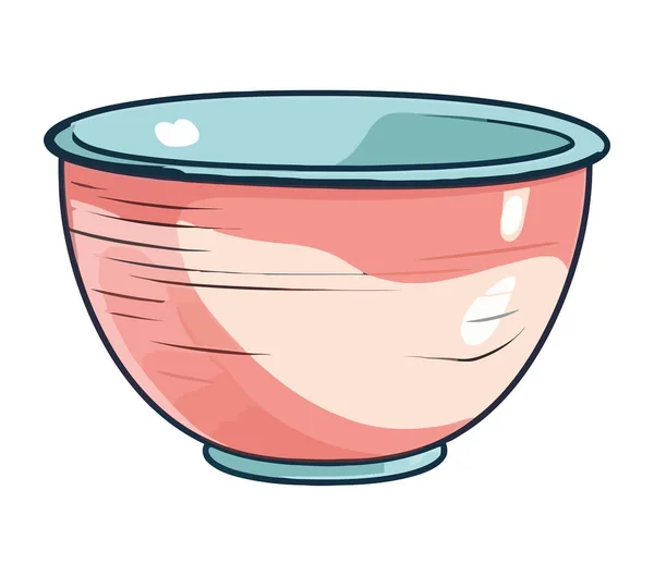 Ciotola Ceramica Rosa Utensile Cucina Isolato — Vettoriale Stock