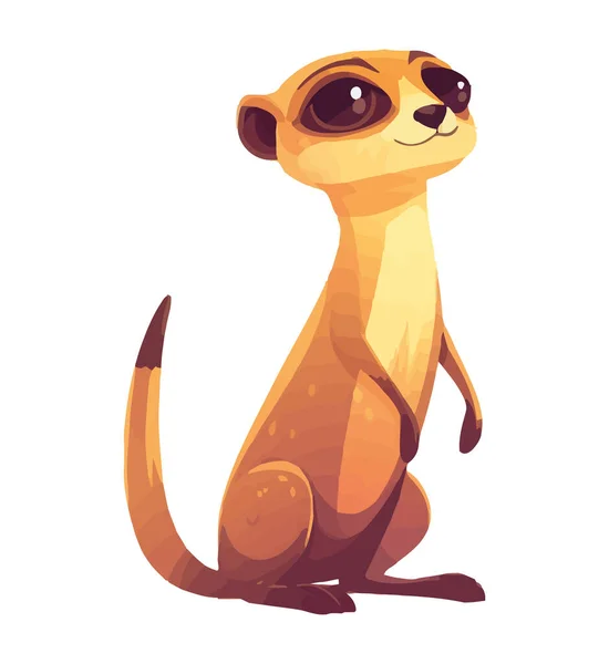 Cheerful Meerkat Mascot Symbol Friendship Isolated — Stock Vector