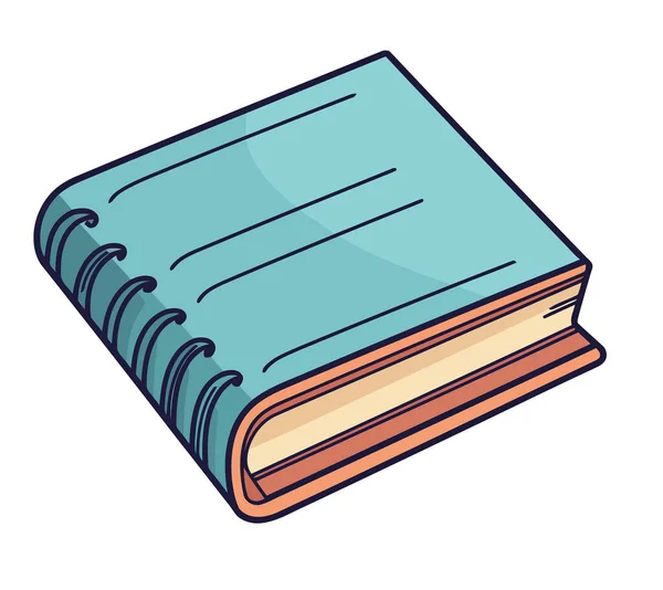 Blaues Lehrbuch Bibliothek Symbol Isoliert — Stockvektor