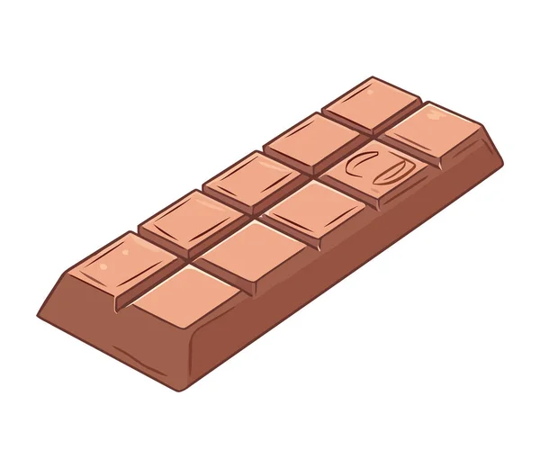 Barra Chocolate Lanche Alimentar Insalubre Isolado —  Vetores de Stock
