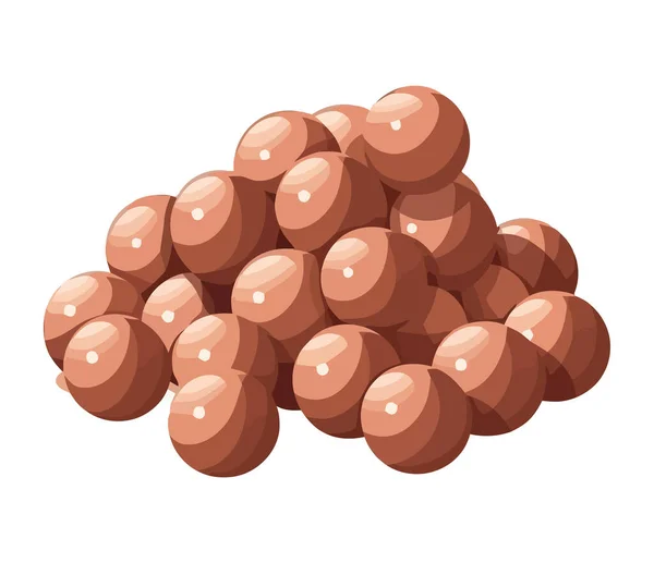 Солодкі Шоколадні Кульки Цукерки Ікони Ізольовані — стоковий вектор