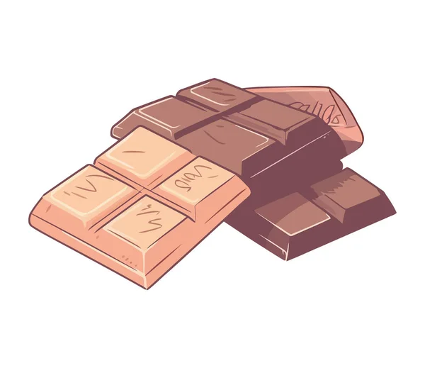 Chocolade Snack Witte Achtergrond Geïsoleerd — Stockvector