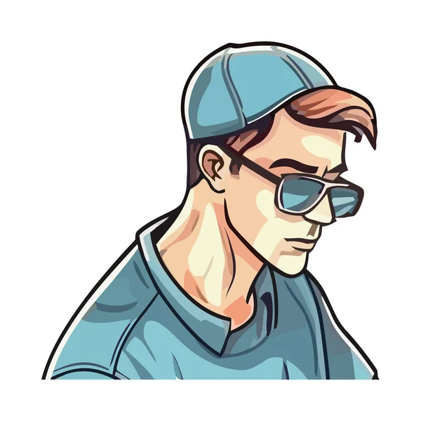 Gülen sporcu güneş gözlüğü takıyor.