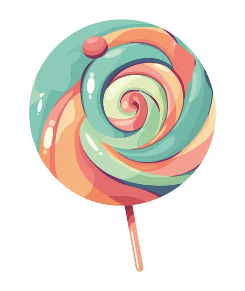 Colorful Spiral Lollipop Icon Isolated — Stock Vector