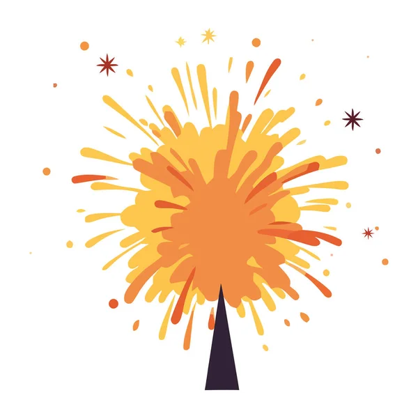 Feuerwerk Explodiert Und Feiert Ikone Isoliert — Stockvektor