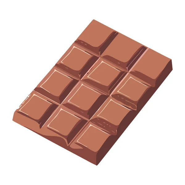 Kırık Bir Dilim Siyah Çikolata Izole Edilmiş — Stok Vektör