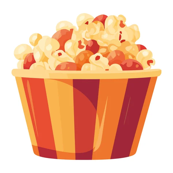 Popcorn Schale Ikone Isoliert — Stockvektor