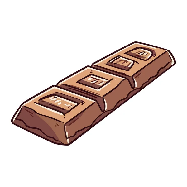 Chocolate Caramelo Bar Dulce Gourmet Aislado — Vector de stock