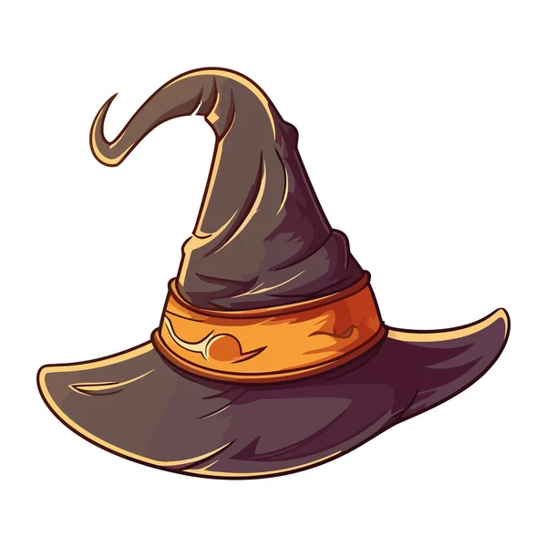 Chapeau Sorcière Amusant Effrayant Costume Halloween Isolé — Image vectorielle