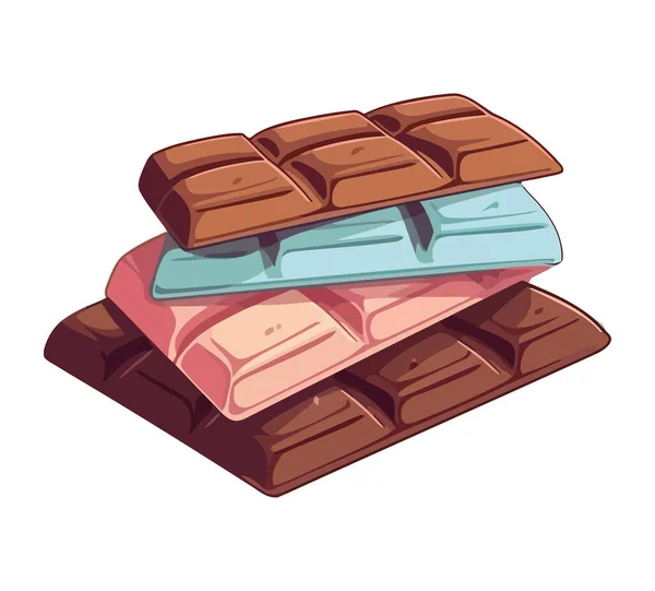 Милі Бари Шоколад Стопки Ізольовані — стоковий вектор