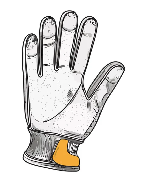 Rękawica Ochronna Wskazująca Ikonę Kreatywnego Szkicu Dłoni Izolowana — Wektor stockowy