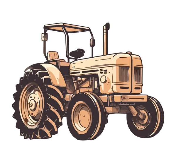 Conducción Bulldozer Amarillo Sitio Rural Aislado — Archivo Imágenes Vectoriales