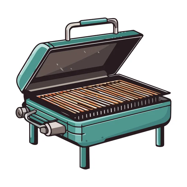 Grilled Vlees Barbecue Zomer Picknick Icoon Geïsoleerd — Stockvector