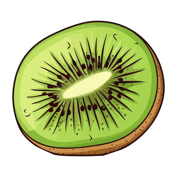 Frische Kiwi Früchte Gesund Symbol Isoliert — Stockvektor
