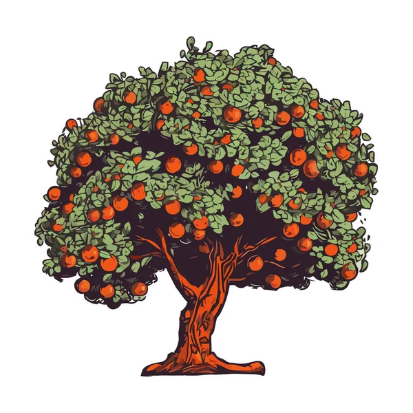Planta Árvore Com Frutas Ícone Natureza Isolado — Vetor de Stock