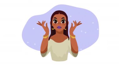 Afro kadın büyücü karakter animasyonu 4k video animasyonu