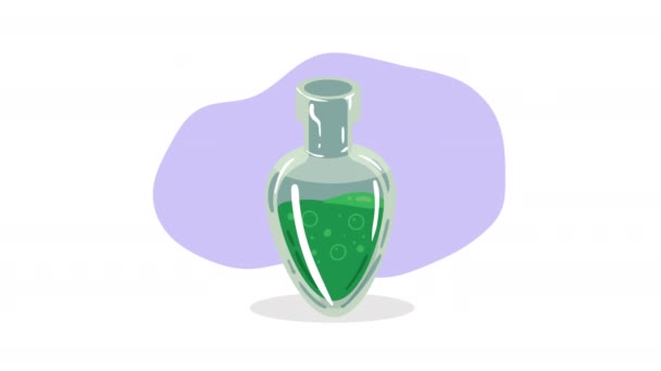 Magic Potion Green Liquid Animation Video Animated — Stock Video