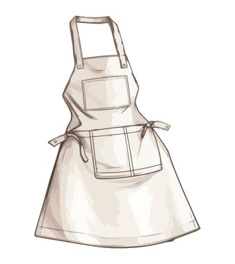 Çalışan erkekler ve kadınlar izole edilmiş önlük ikonu giyerler