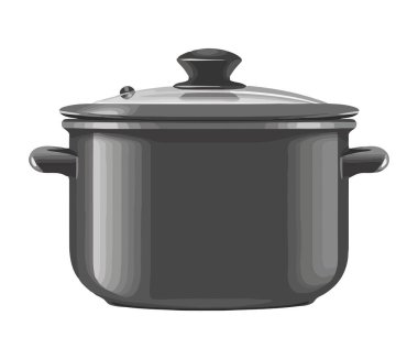 Metal kapak simgesi izole edilmiş paslanmaz çelik tencere sapı.