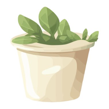 Taze krem şanti ve nane yaprağı ikonu izole edildi.