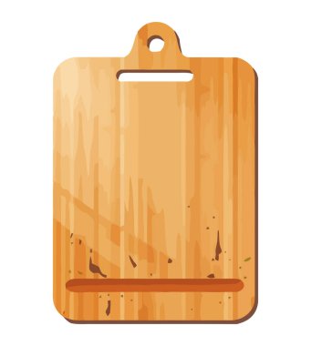 Sarı tahta kesme tahtası simgesi üzerindeki dizayn izole edildi