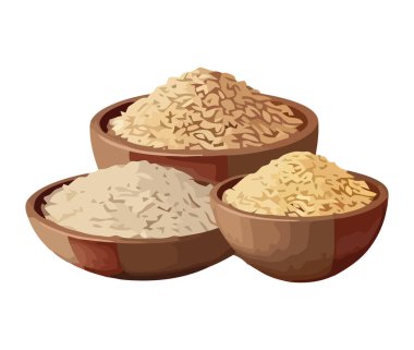 Sağlıklı yemek Organik basmati pirinç ikonu izole
