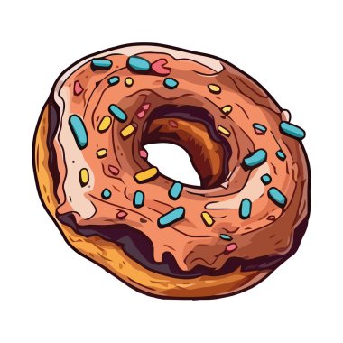 Çikolata kremalı tatlı çörek izole edilmiş.