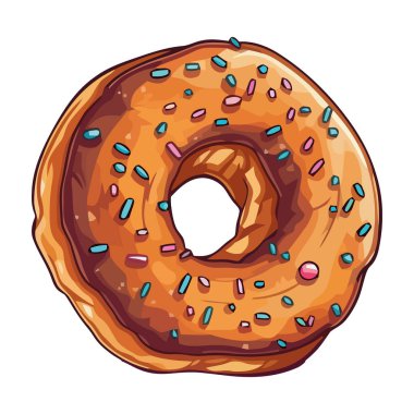 Beyaz arkaplan simgesine krema doldurulmuş çörek izole edildi