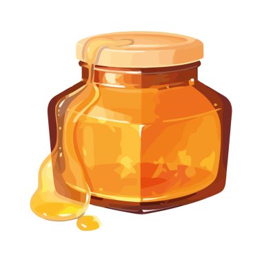 Bal kavanozu, izole edilmiş tatlı bir doğa ikonu