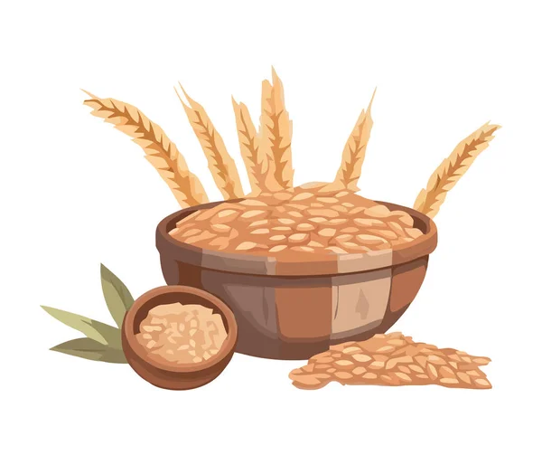 Frischer Bio Weizen Für Gesunde Mahlzeiten Ernten — Stockvektor