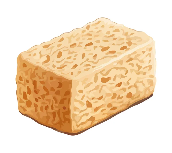 Organik Çedar Peyniri Ikonu Izole Etmek Için Mükemmel — Stok Vektör