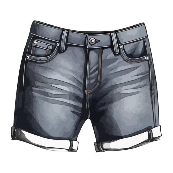 Denim Jeans Met Zakken Een Modern Design Icoon Geïsoleerd — Stockvector