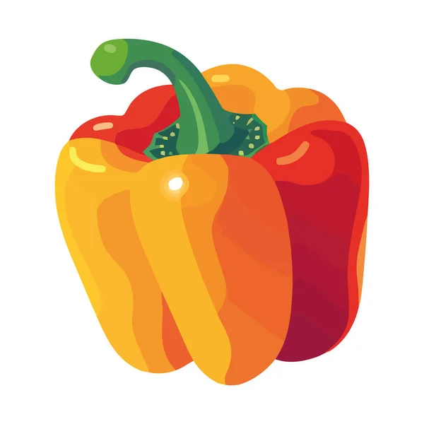 Fresh Organic Bell Pepper Ripe Healthy Eating Icon Isolated — Stock Vector