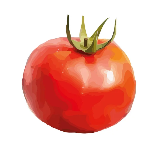 Tomate Mûre Fraîche Ferme Icône Saine Alimentation Isolée — Image vectorielle