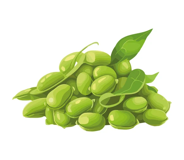成熟的有机豌豆 一个健康的小吃图标隔离 — 图库矢量图片