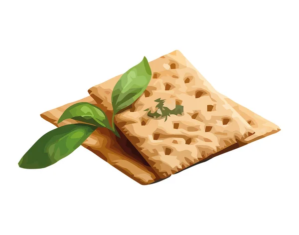 Fresh Salt Cracker Snack Icon Isolated — Stock Vector