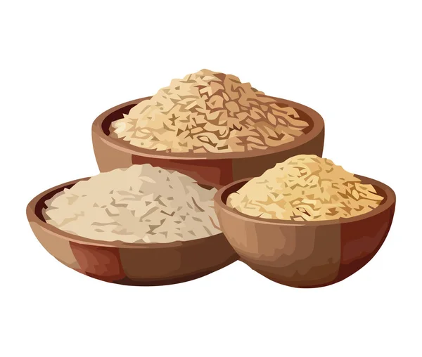 Υγιεινό Άλευρο Βιολογικό Εικονίδιο Ρυζιού Basmati Απομονωμένο — Διανυσματικό Αρχείο