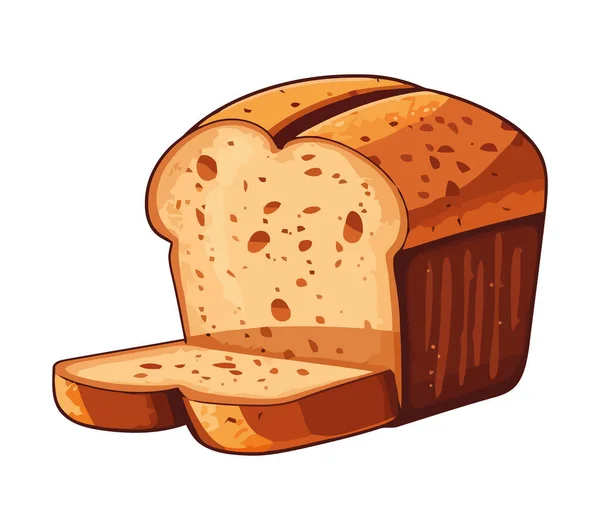 Свіжий Запечений Хліб Смачна Страва Чекає Ікони Ізольовані — стоковий вектор