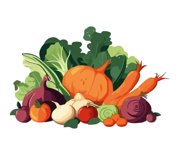 Frisches Gemüse Für Gesunde Ernährung Geerntet — Stockvektor