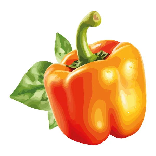 Fresh Bell Pepper Ripe Healthy Icon Isolated — Stock Vector