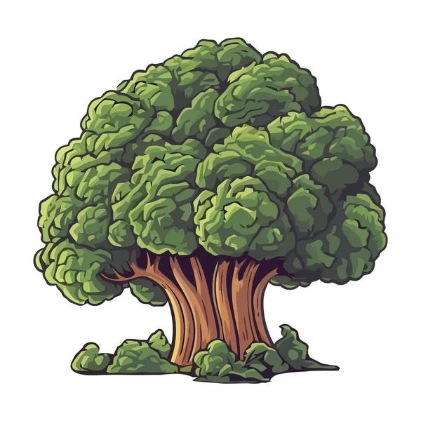 Πράσινο Δέντρο Και Γρασίδι Εικόνα Της Φύσης Απομονωμένη — Διανυσματικό Αρχείο