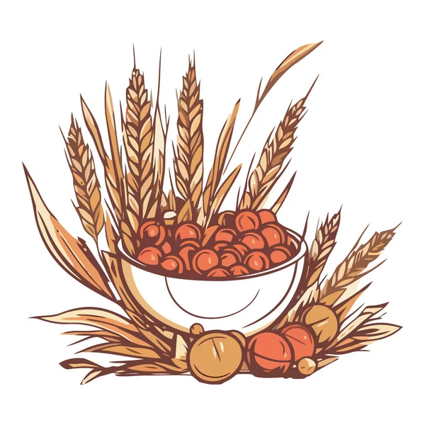 Weizen Symbol Auf Reifem Getreide Hintergrund Symbol Isoliert — Stockvektor