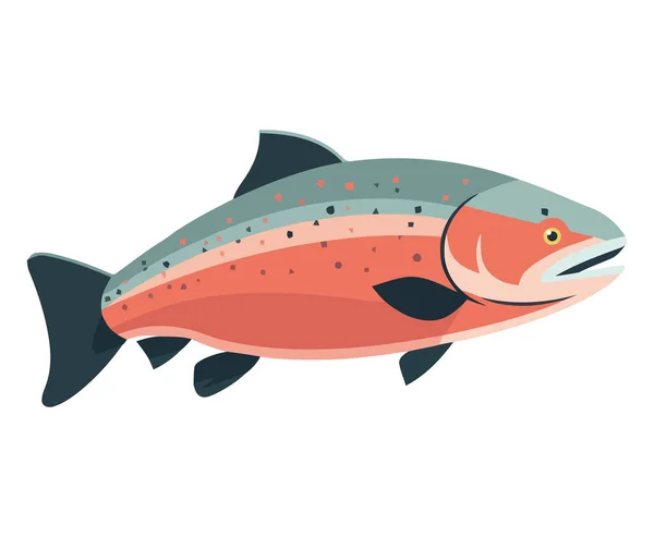 Fresh Fish Sea Life Icon Isolated — Stock Vector