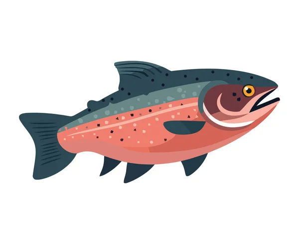 Underwater Carp Swimming Gourmet Meal Awaits Icon Isolated — Stock Vector