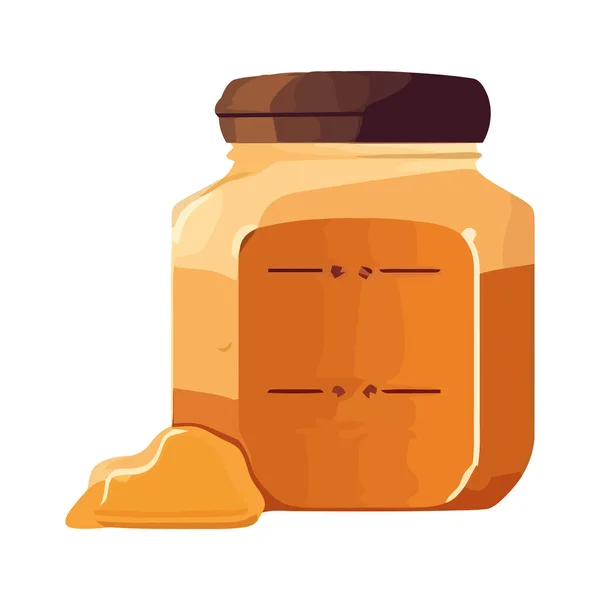 Fresh Organic Honey Jar Icon Isolated — Stock Vector