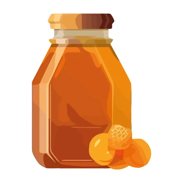 Biologische Honingpot Verse Illustratie Icoon Geïsoleerd — Stockvector
