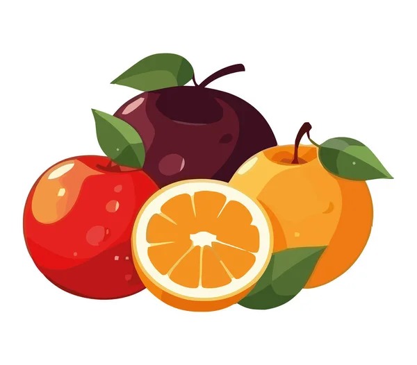 Frisches Bio Obst Symbolisiert Gesunde Ernährung — Stockvektor